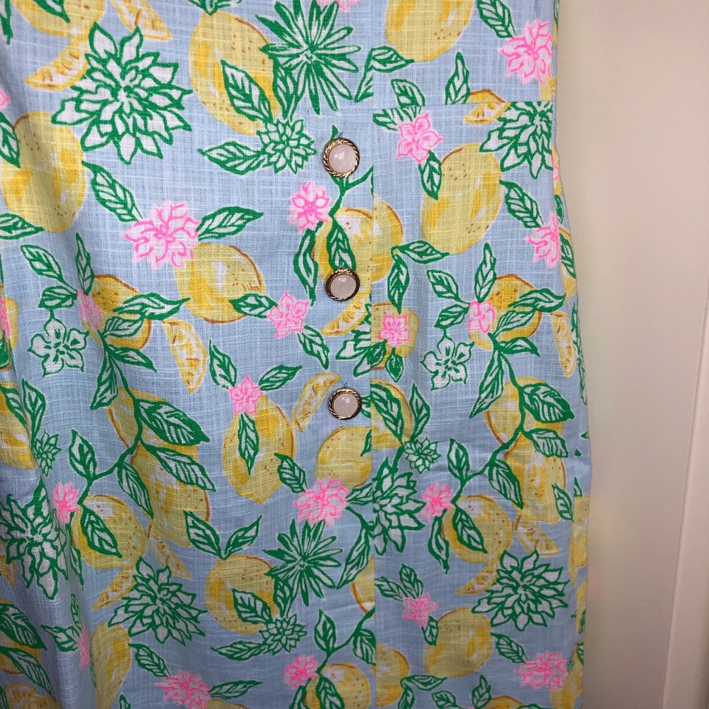 NWT Lilly Pulitzer Kalinara Skirted Romper Bluette Make Lemonade Print Size 10 - Picture 7 of 9